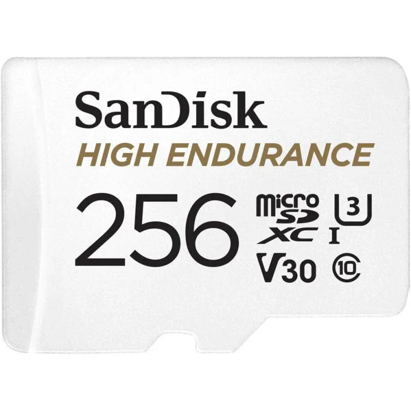 Sandisk 256gb high endurance video microsdxc card with adapter for dash cam and home monitoring systems - c10, u3, v30, 4k uhd, micro sd sdsqqnr-256g-gn6ia - eBuy UAE